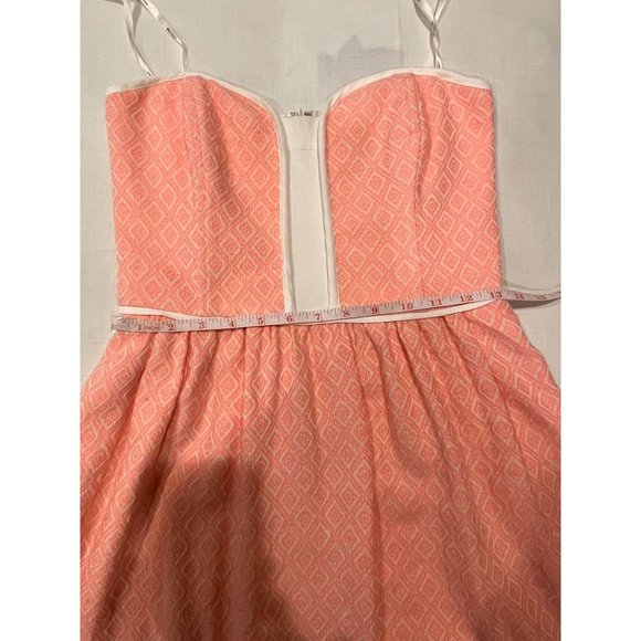 Ella Moss Women's Debbie Ikat Strapless Dress Back Zip Peach Pink Size Small - Picture 7 of 10